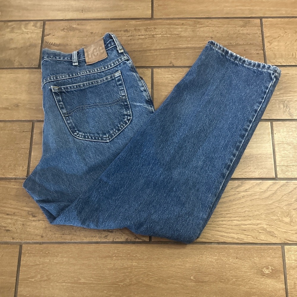Lee Straight Leg Jeans Mens 36x30 Blue Fair Vintage Faded Denim 2055540